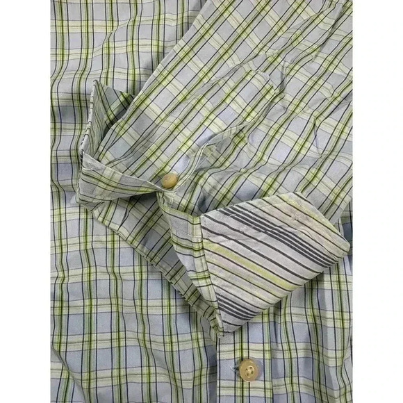 TaylorByrd 100% cotton Men’s XL blue green button down collared shirt - Picture 5 of 5